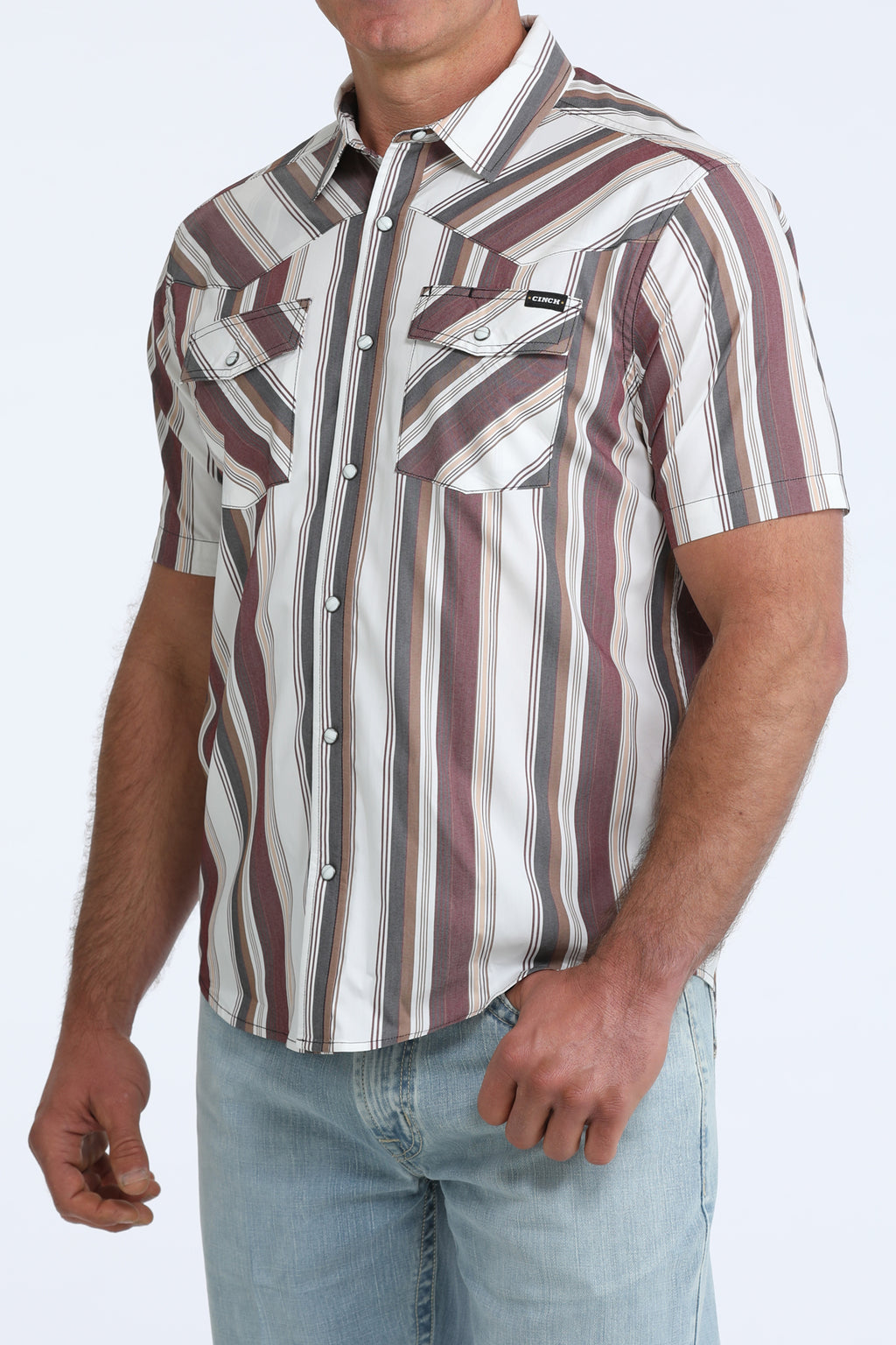 MENS S/S CAMP STRIPPED SHIRT