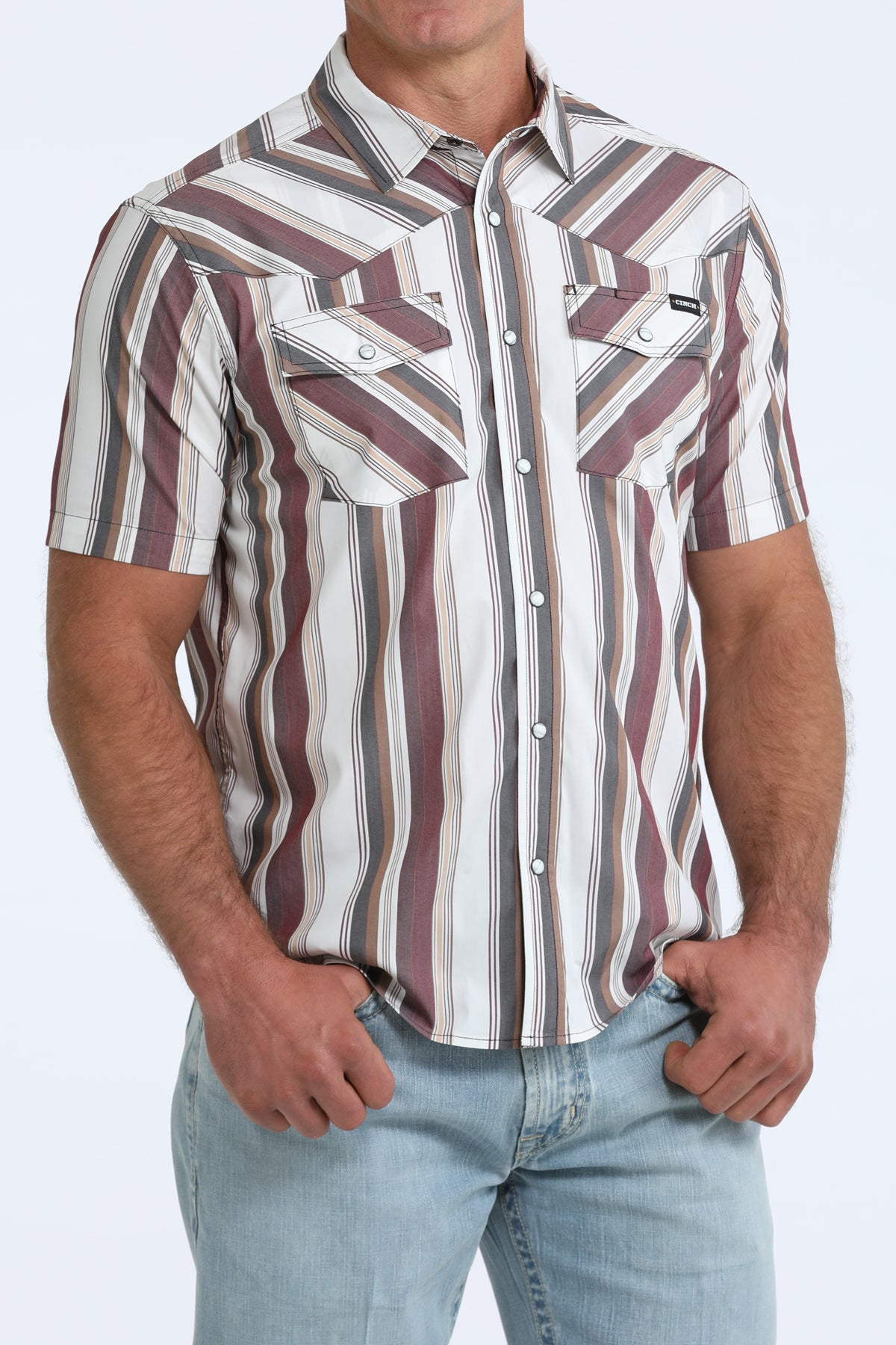 MENS S/S CAMP STRIPPED SHIRT