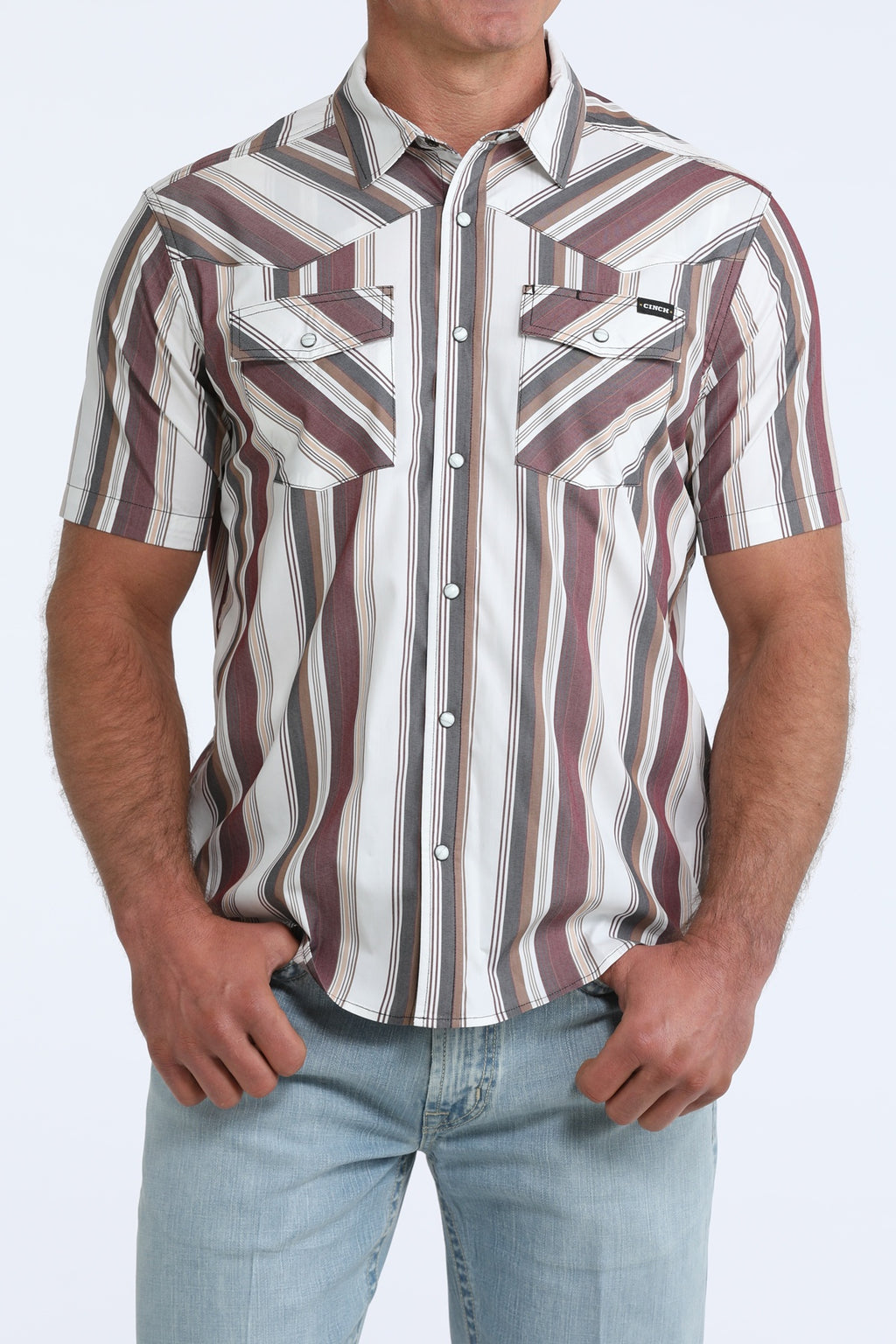 MENS S/S CAMP STRIPPED SHIRT