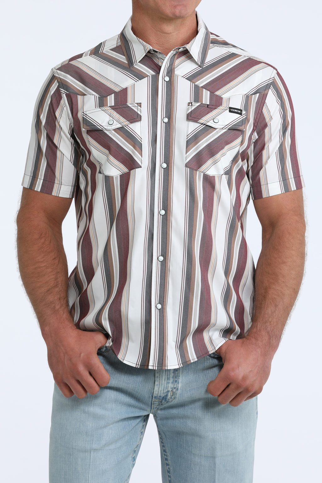 MENS S/S CAMP STRIPPED SHIRT