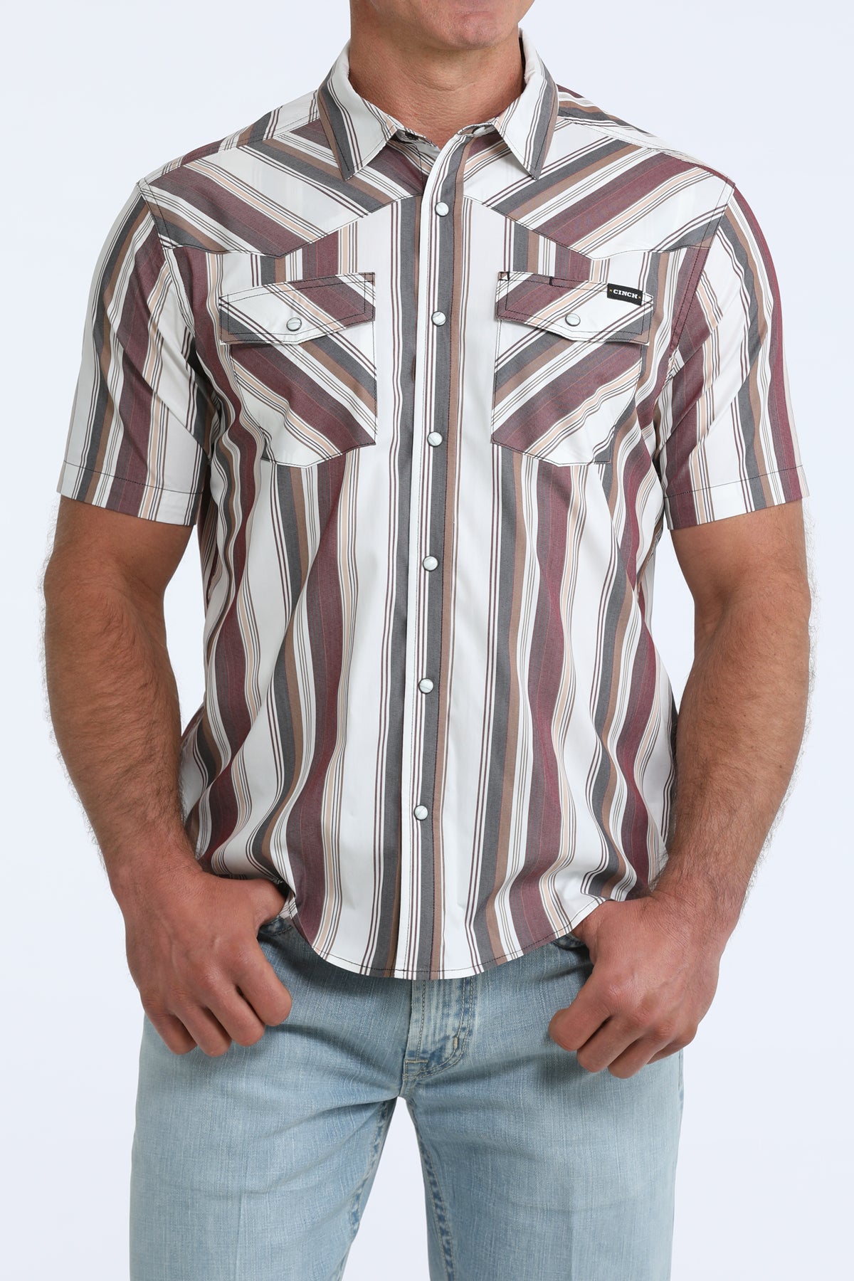 MENS S/S CAMP STRIPPED SHIRT