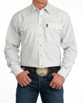 CINCH WHITE BLU STRIPE SNAP