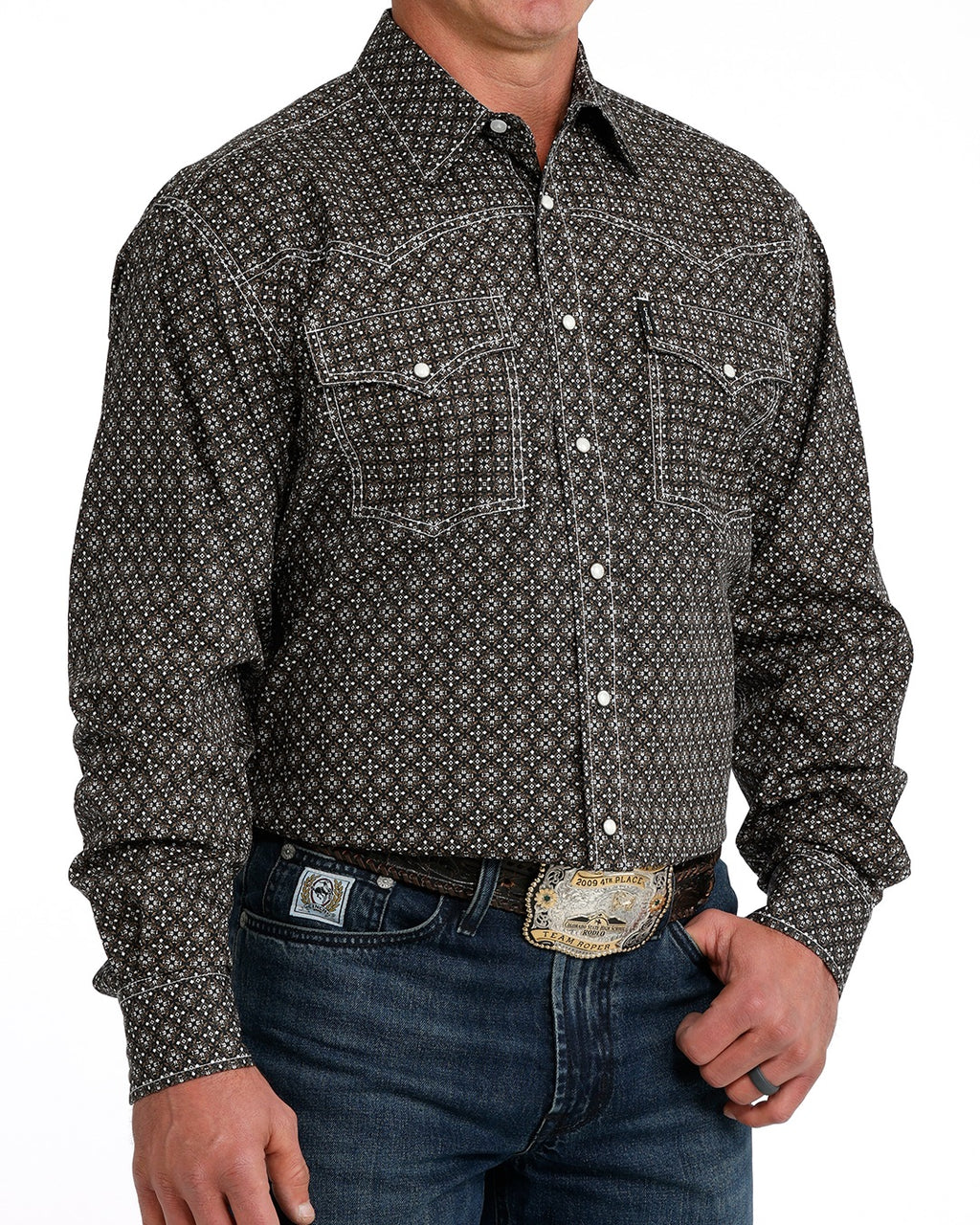 CINCH  BLK BRN PRINT SNAP