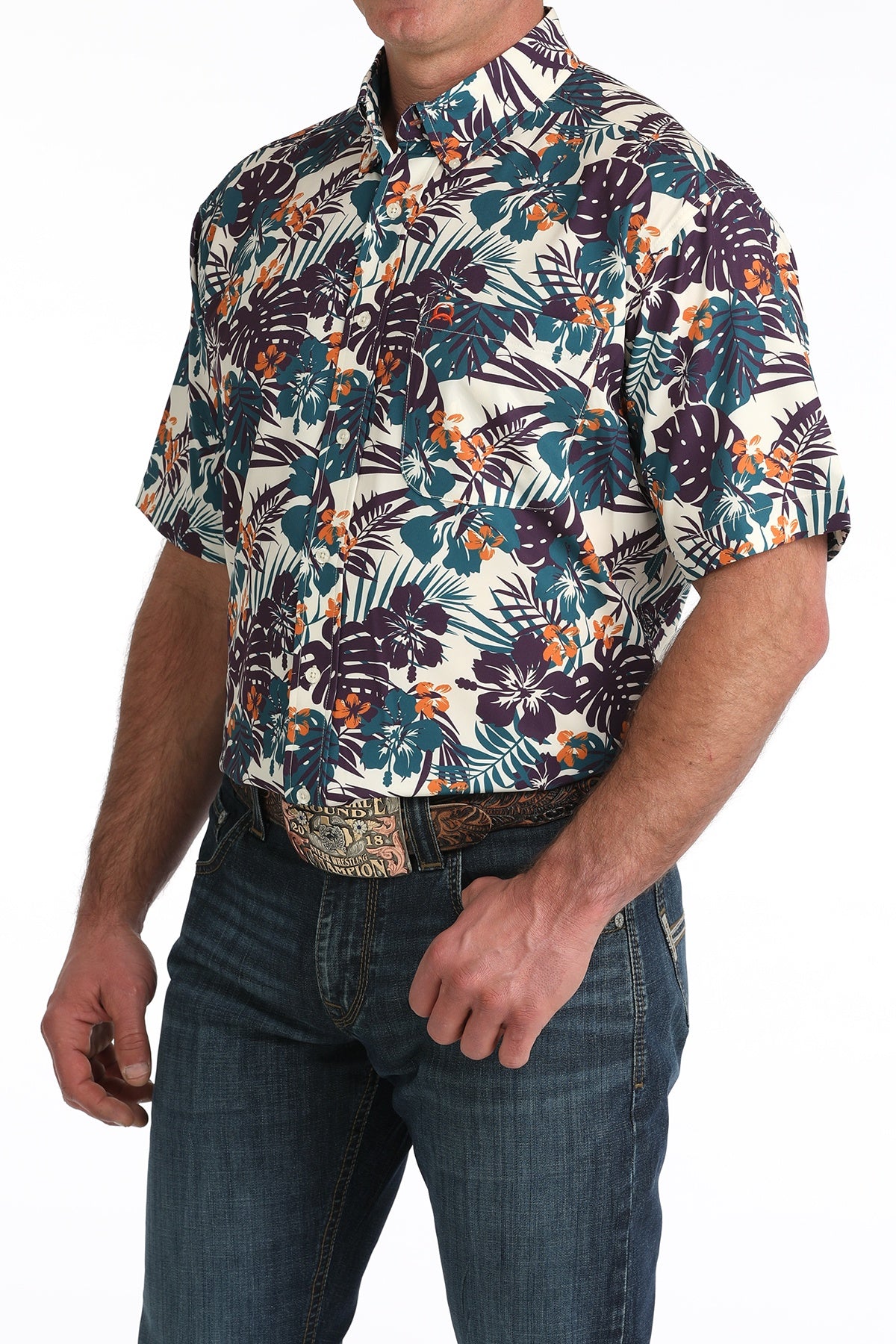 CINCH WHITE HAWAIIAN SHIRT ARENA FLEX