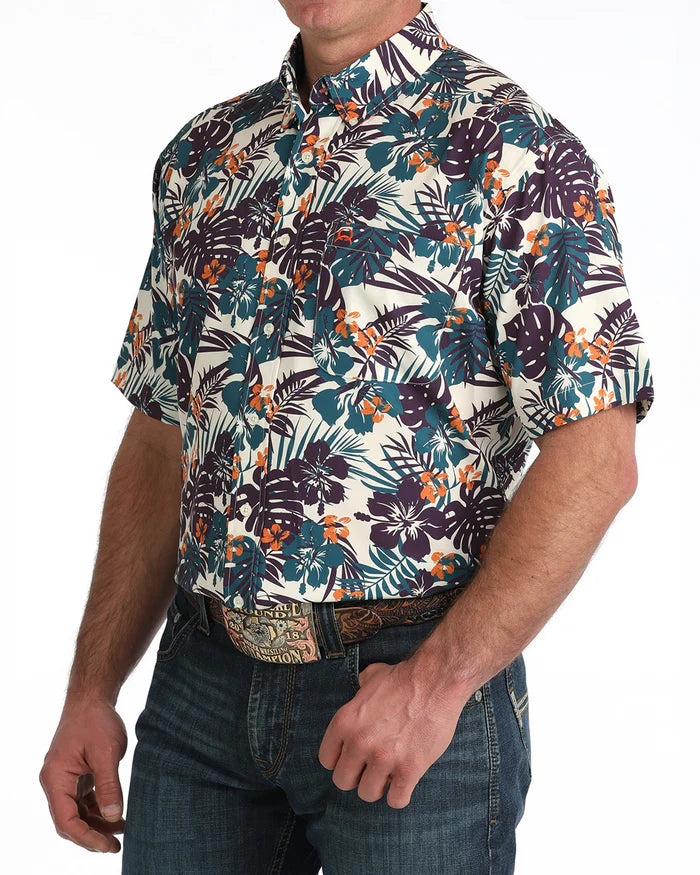 CINCH WHITE HAWAIIAN SHIRT ARENA FLEX