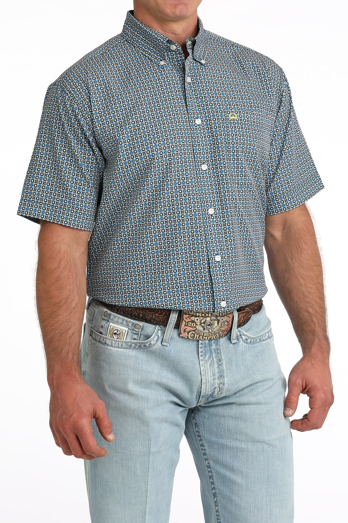 CINCH MENS BLUE CHECK ARENA