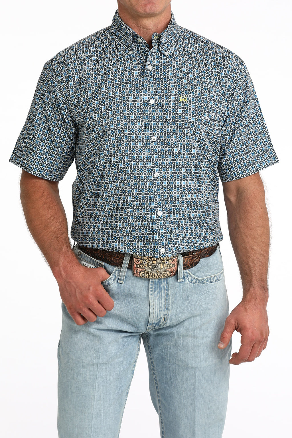 CINCH MENS BLUE CHECK ARENA