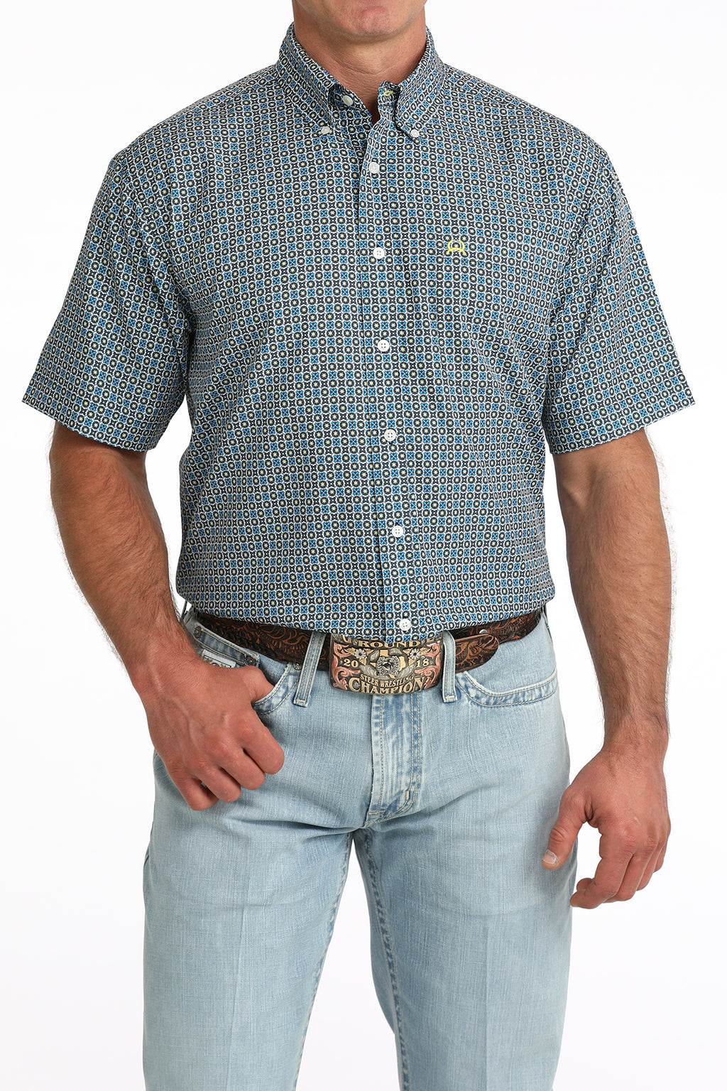 CINCH MENS BLUE CHECK ARENA