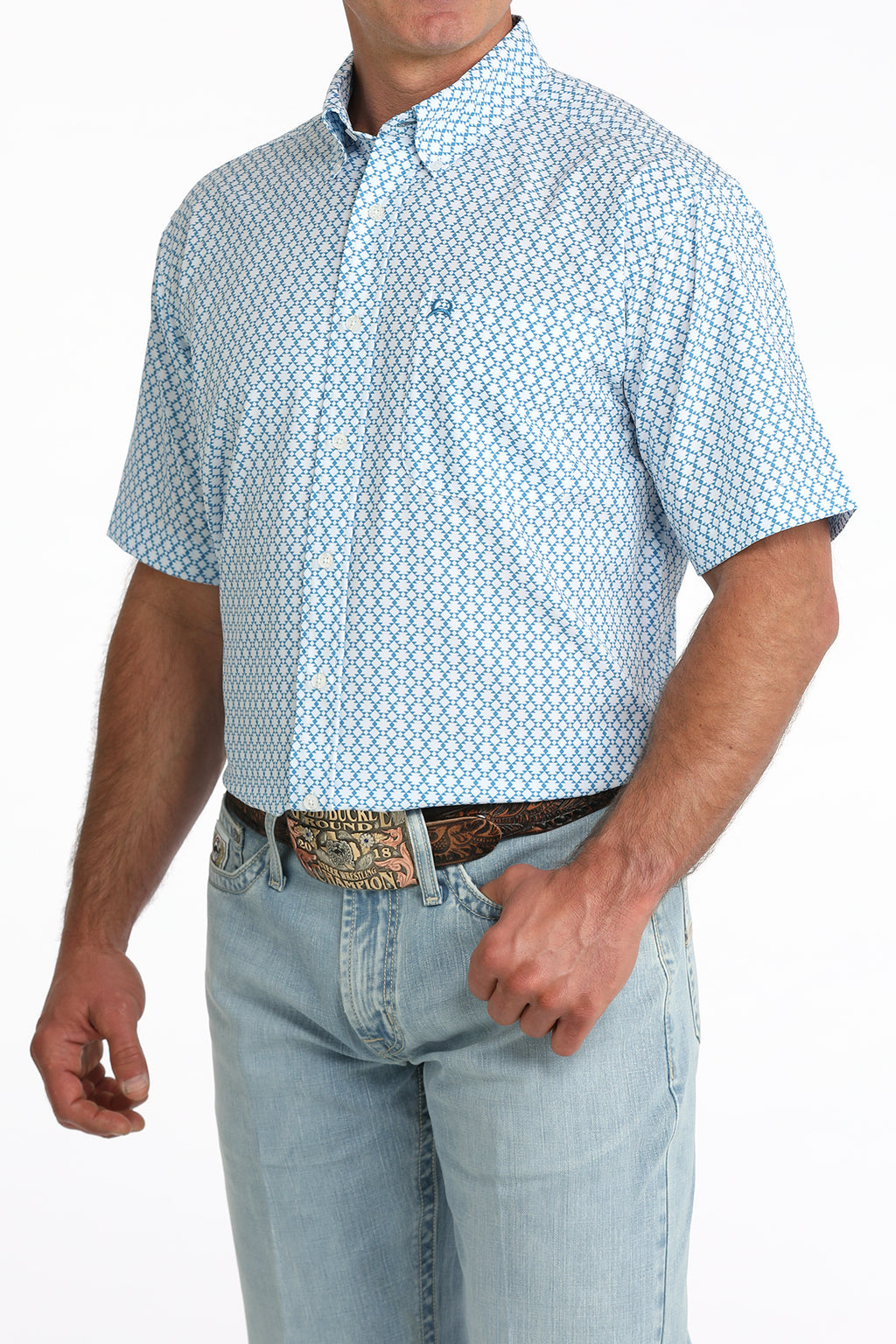 CINCH WHITE/ BLUE AZTECH S/S