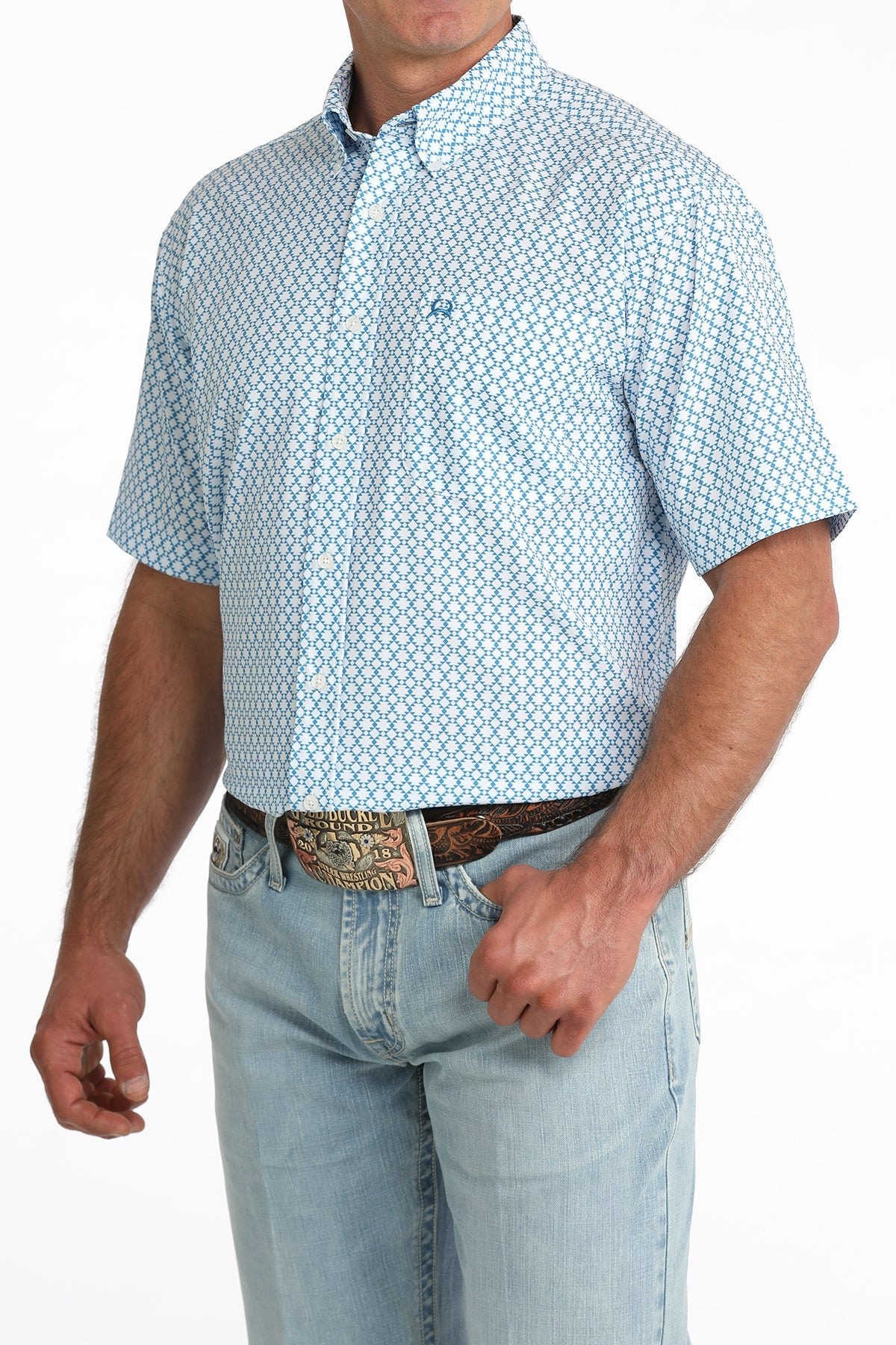 CINCH WHITE/ BLUE AZTECH S/S
