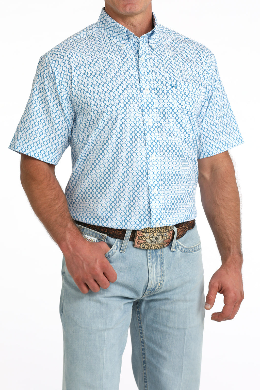 CINCH WHITE/ BLUE AZTECH S/S
