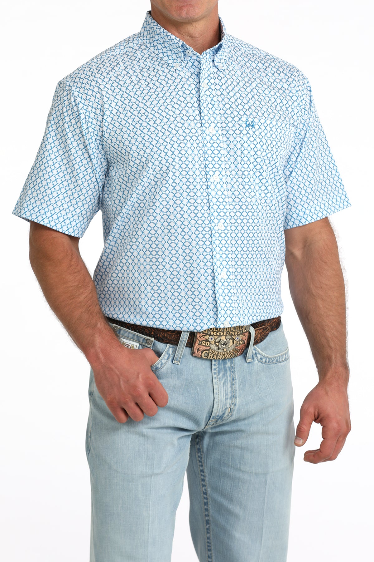 CINCH WHITE/ BLUE AZTECH S/S
