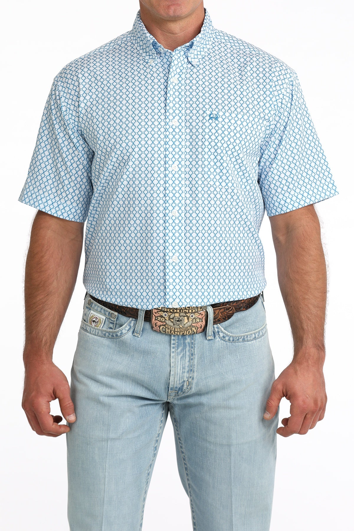 CINCH WHITE/ BLUE AZTECH S/S