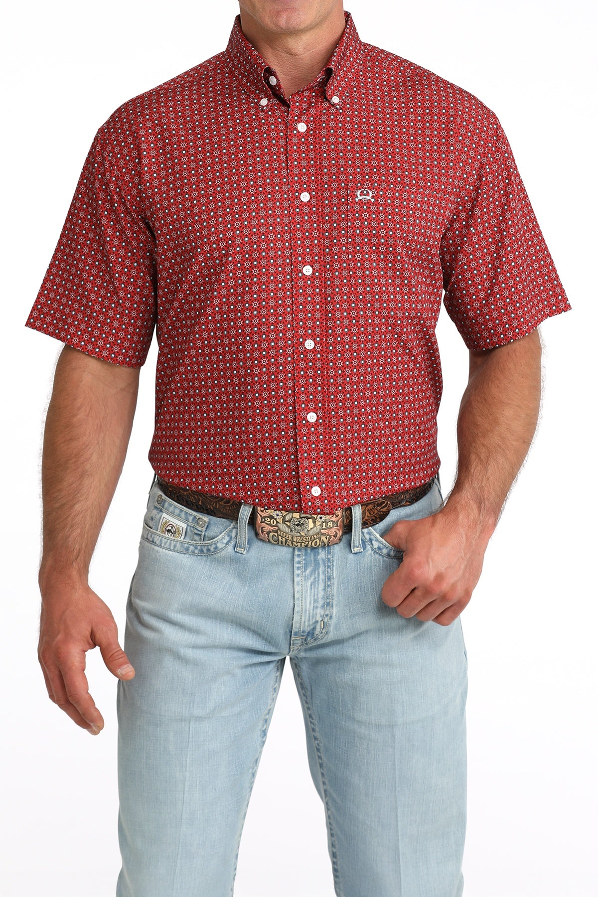 CINCH RED  S/S PRINT ARENA FLEX
