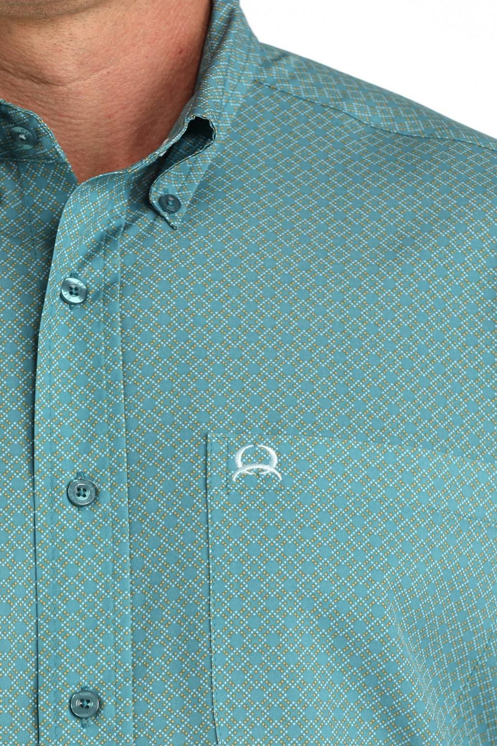 CINCH TEAL  S/S PRINT ARENA FLEX