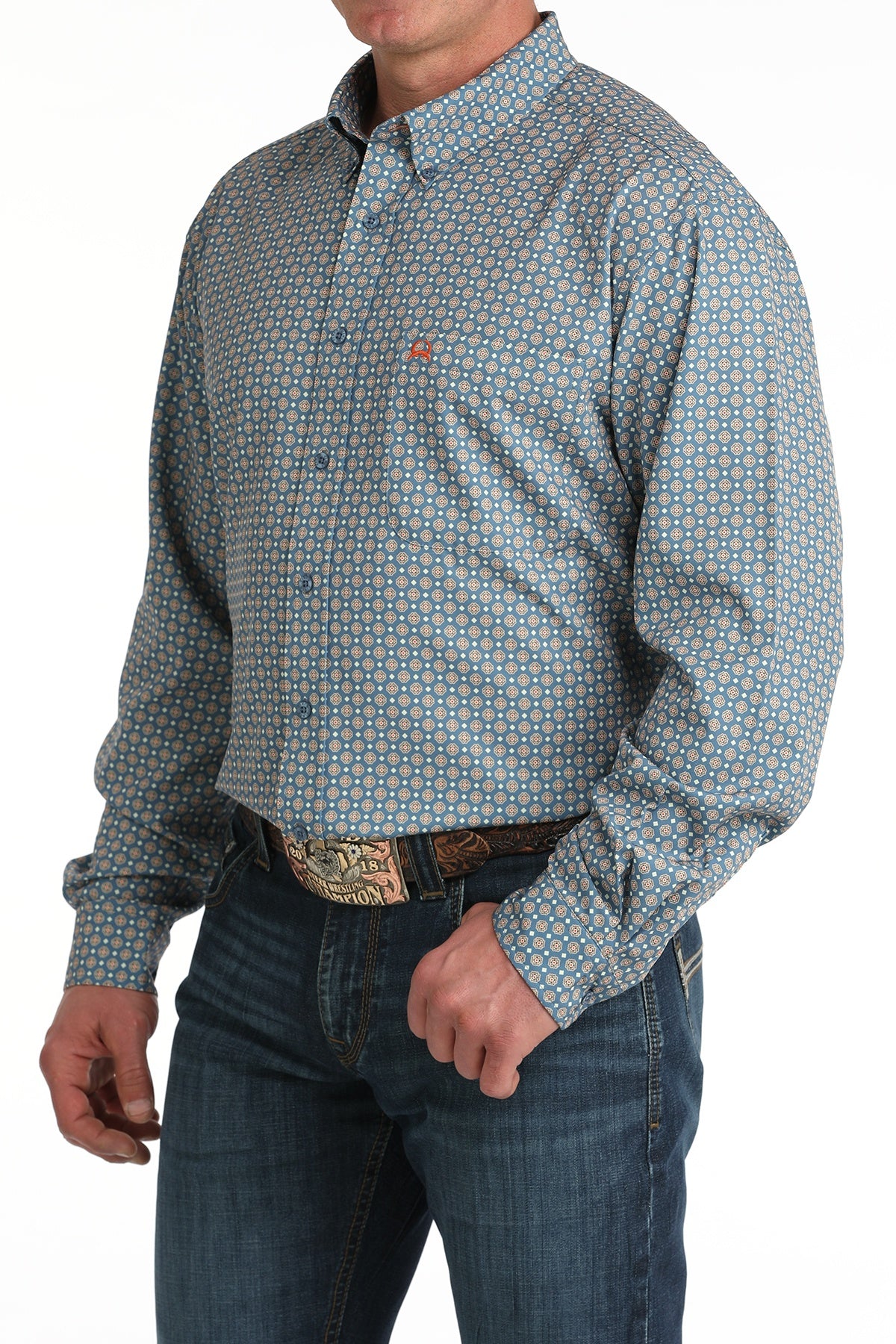 CINCH LONG SLEEVE BLUE ARENA FLEX