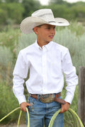 BOYS CINCH WHITE COLLAR BUTTON DOWN