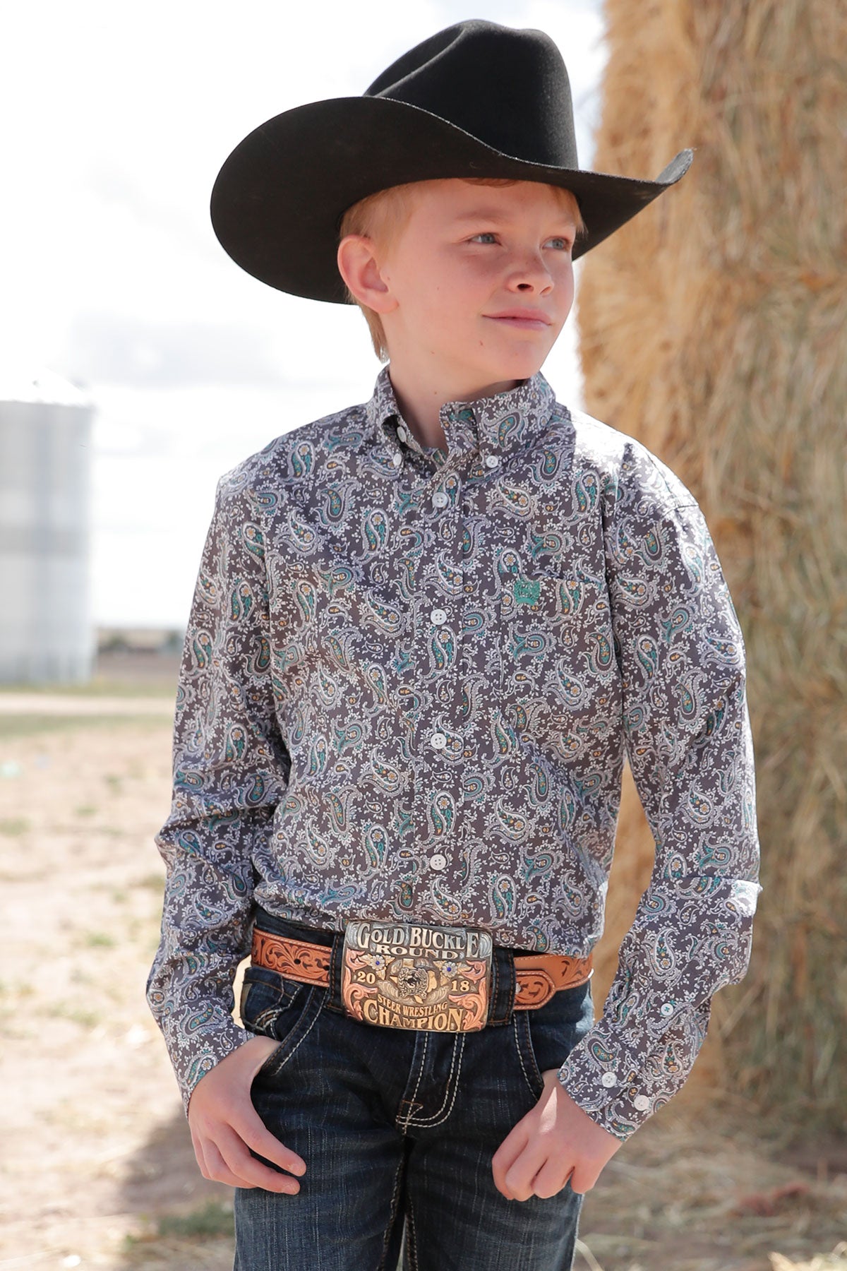 CINCH GREY YELLOW GREEN PAISLEY