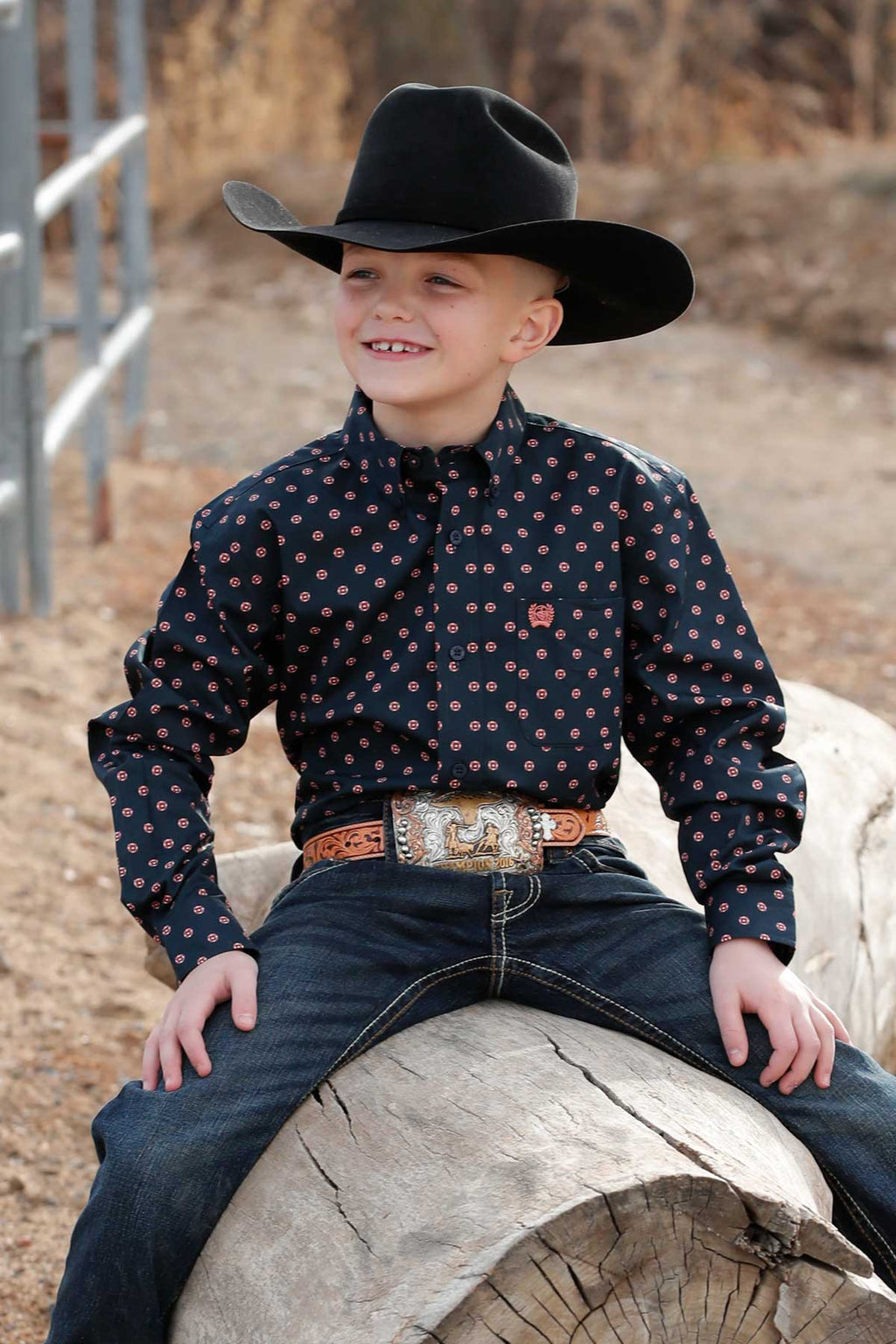 CINCH BLUE WITH PINK CIRCLE