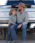 BOYS MATCH DAD TURQUOISE  BROWN CIRCLES