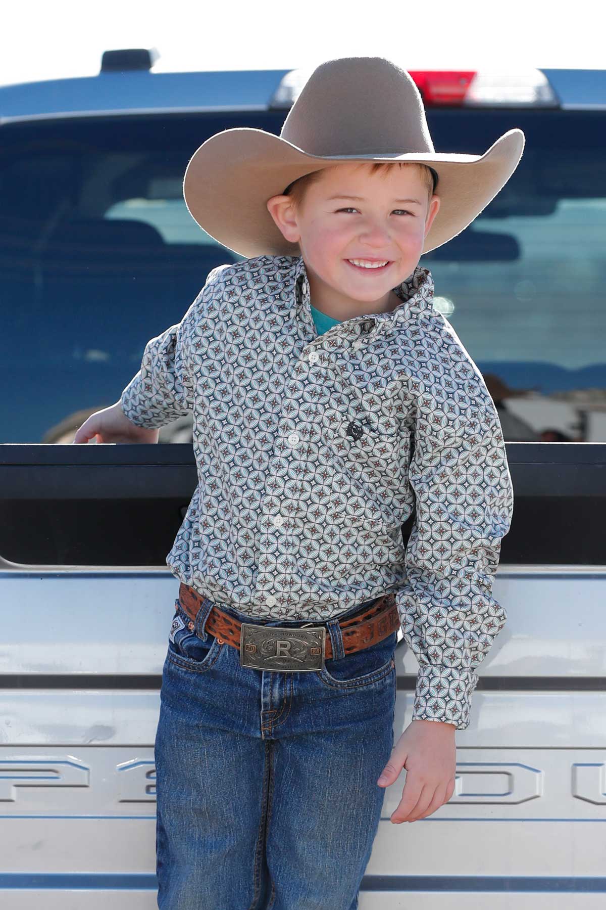 BOYS MATCH DAD TURQUOISE  BROWN CIRCLES