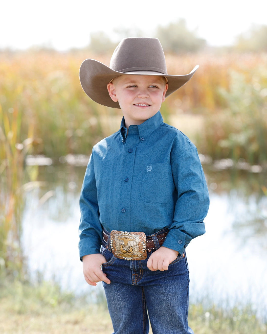 BOYS BUTTON UP PASILEY SHIRT