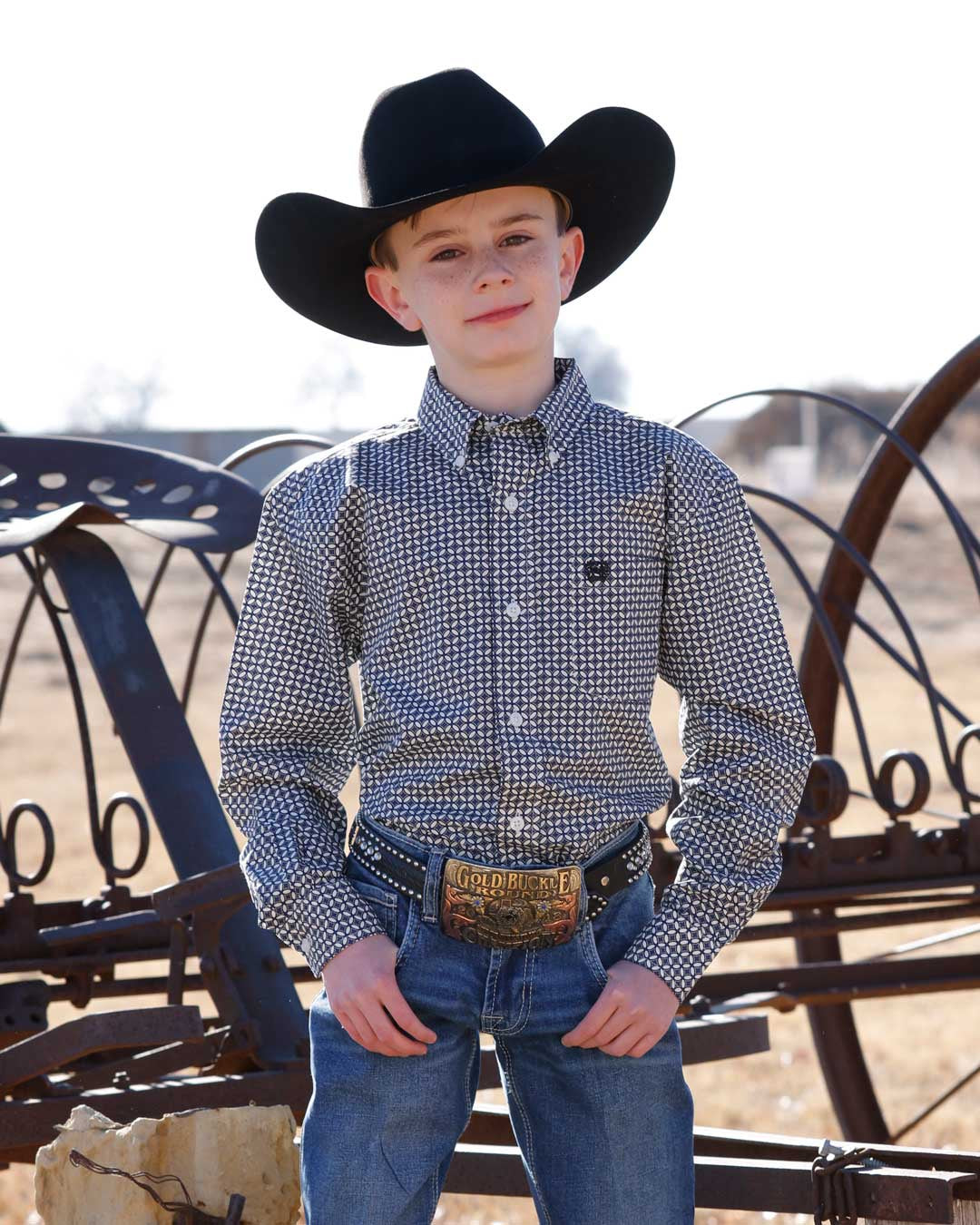 BOYS BLU WHITE PATTERN