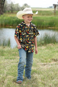 BOYS CINCH BLACK YELLOW CAMP SHIRT