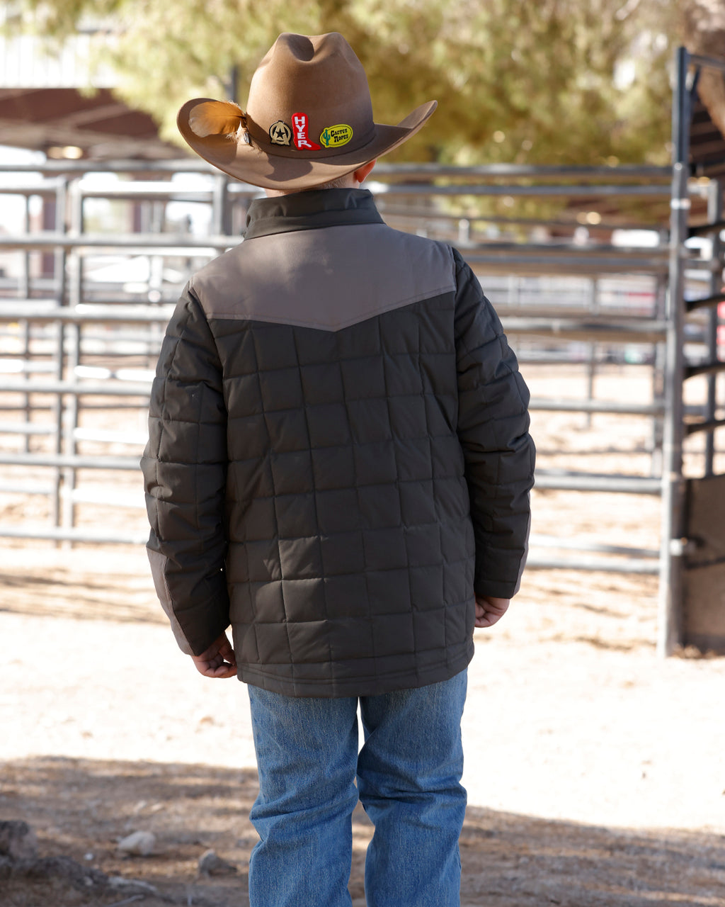 Cinch Youth Boy's Green Quilted Barn Coat