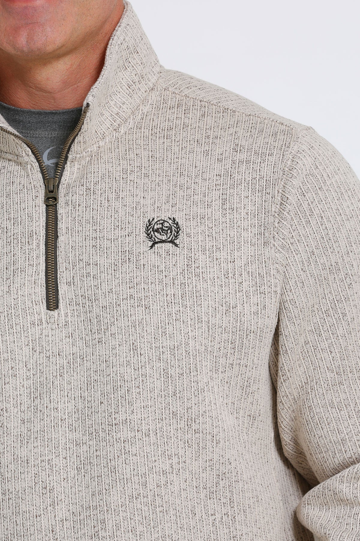 CINCH 1/4 ZIP DRESS OATMEAL  SWEATSHIRT
