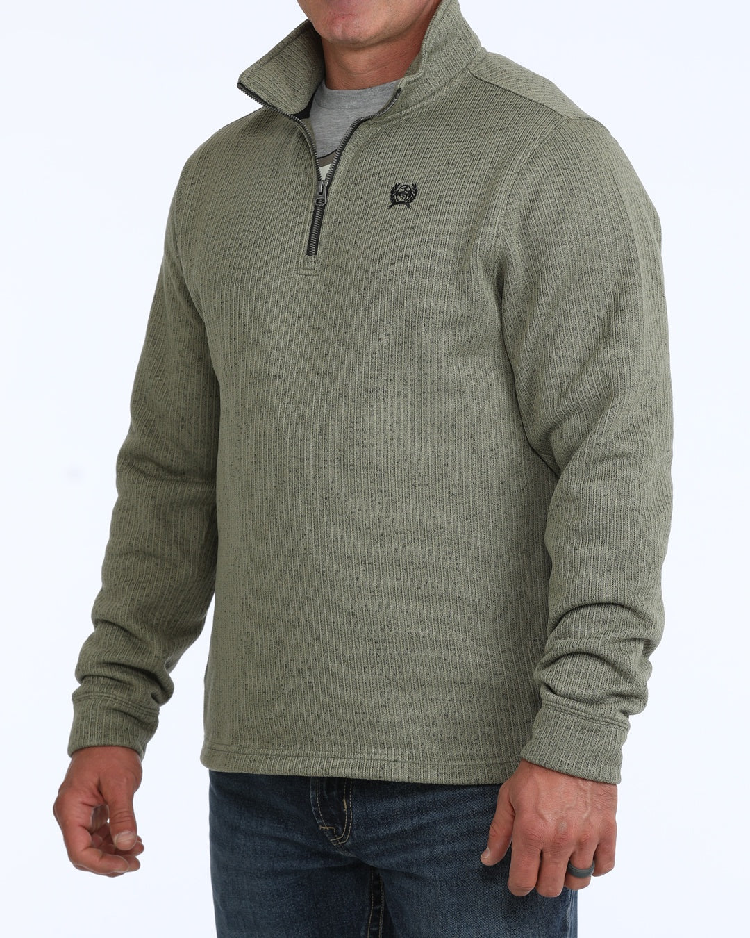 CINCH 1/4 ZIP DRESS OATMEAL  SWEATSHIRT