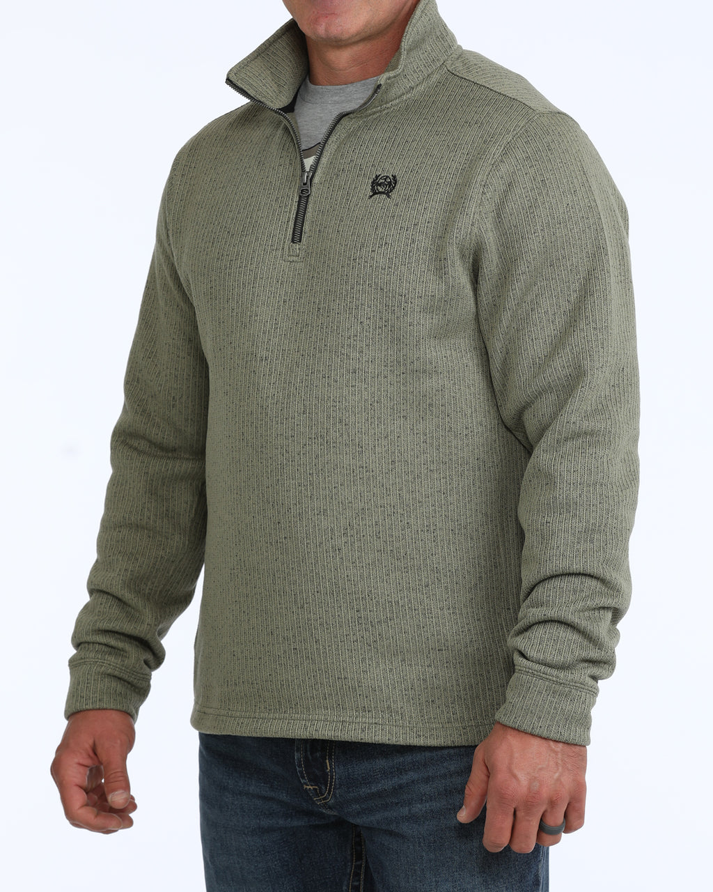 CINCH 1/4 ZIP DRESS OATMEAL  SWEATSHIRT