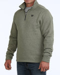 CINCH 1/4 ZIP DRESS OATMEAL  SWEATSHIRT