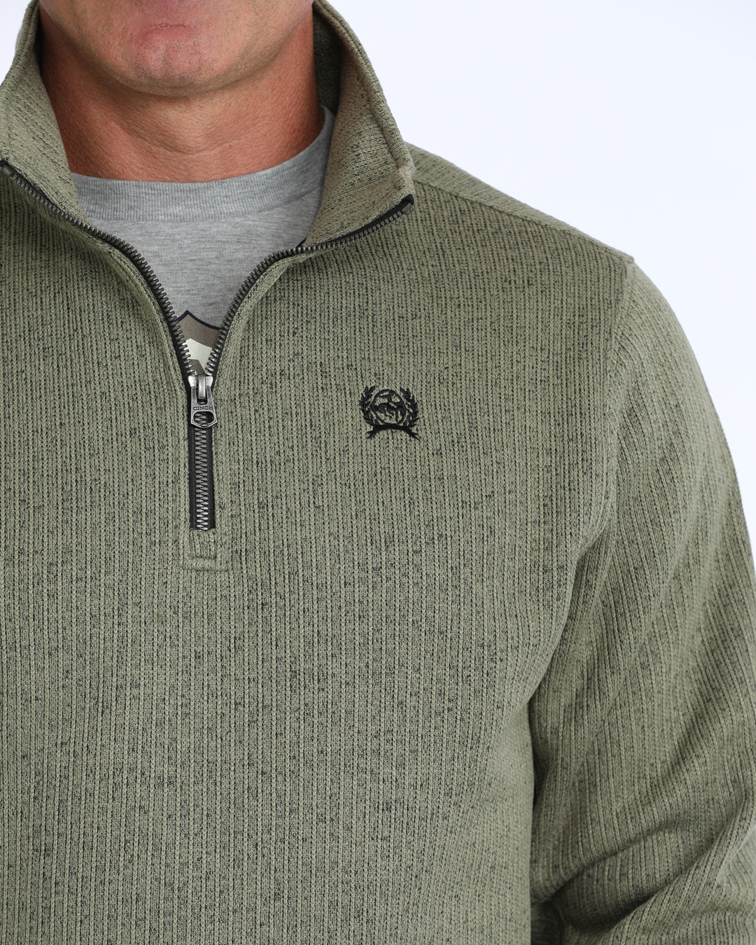 CINCH 1/4 ZIP DRESS OATMEAL  SWEATSHIRT