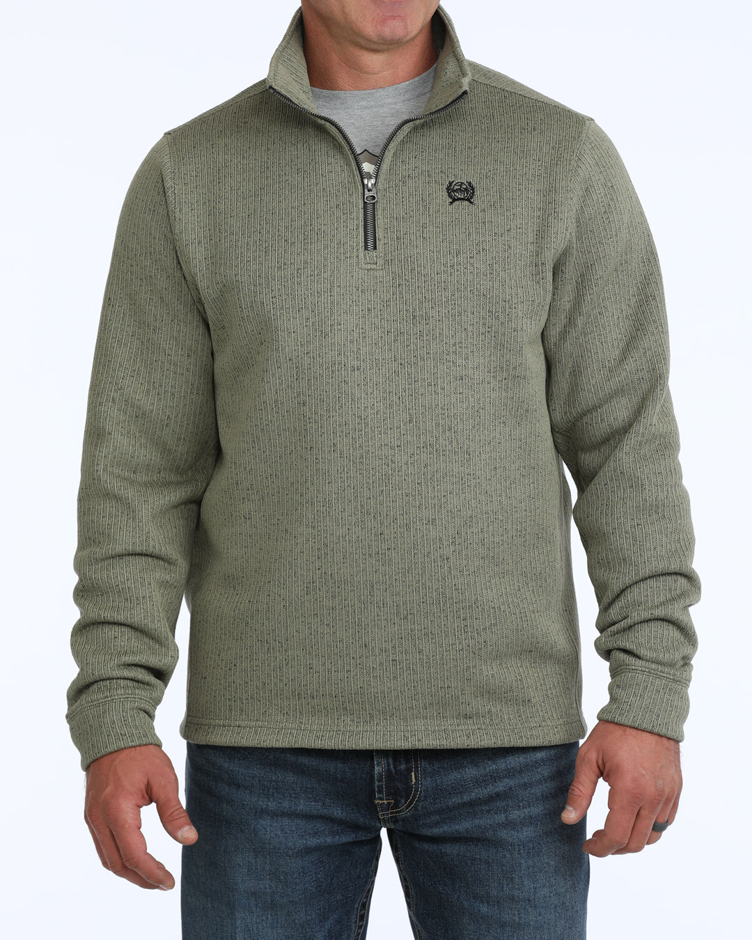 CINCH 1/4 ZIP DRESS OATMEAL  SWEATSHIRT