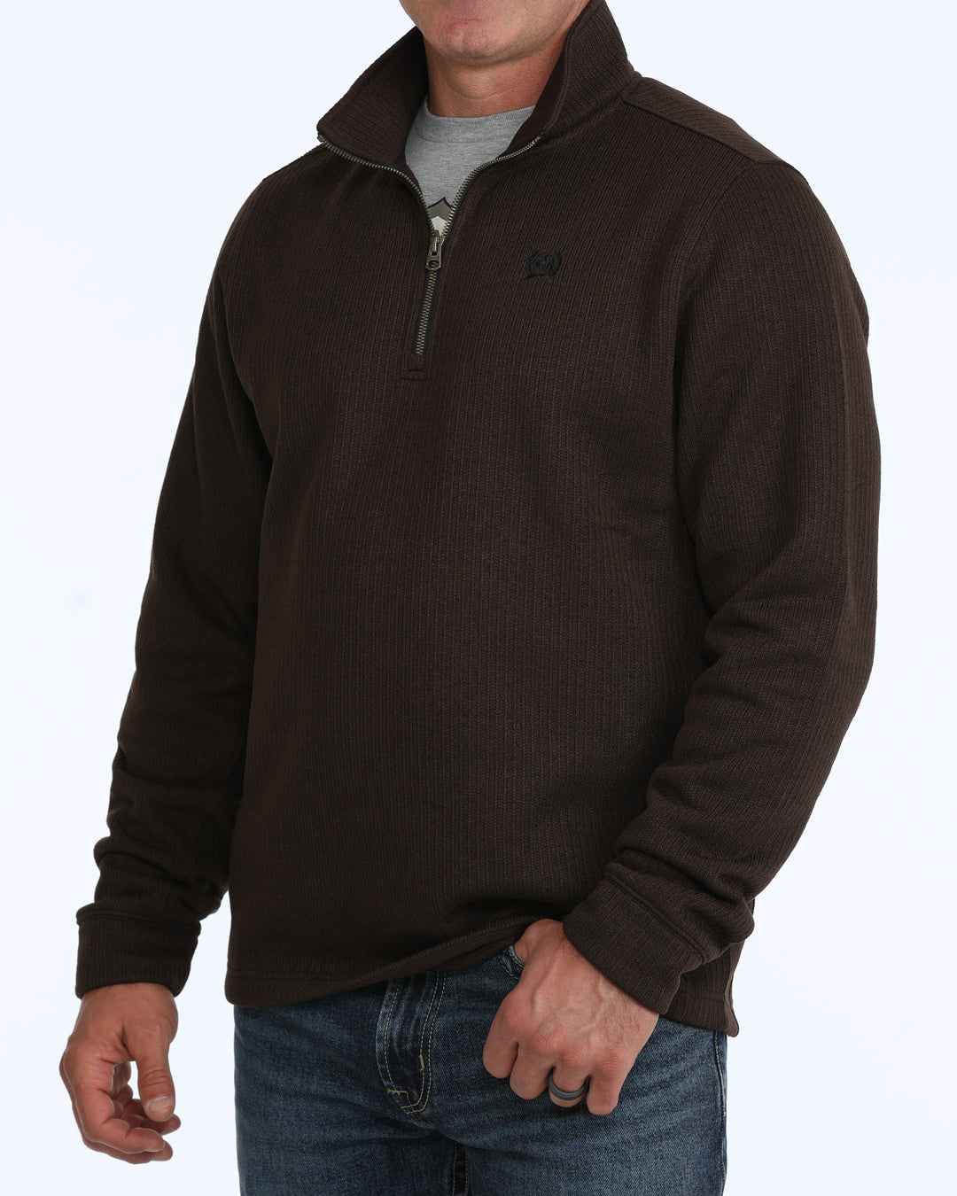 Cinch Men's Brown 1/4 Zip Pullover