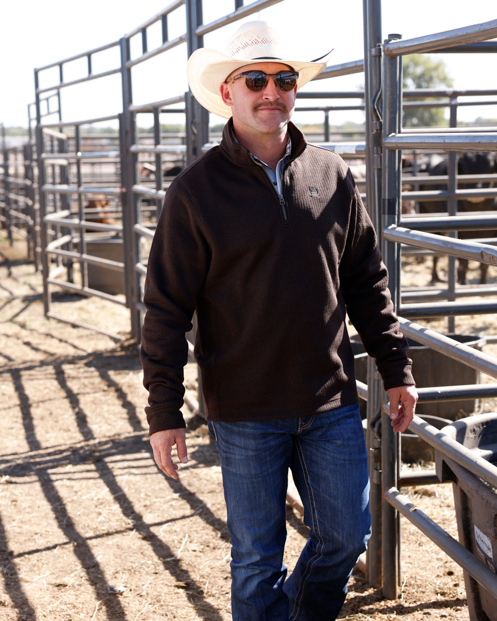 Cinch Men's Brown 1/4 Zip Pullover