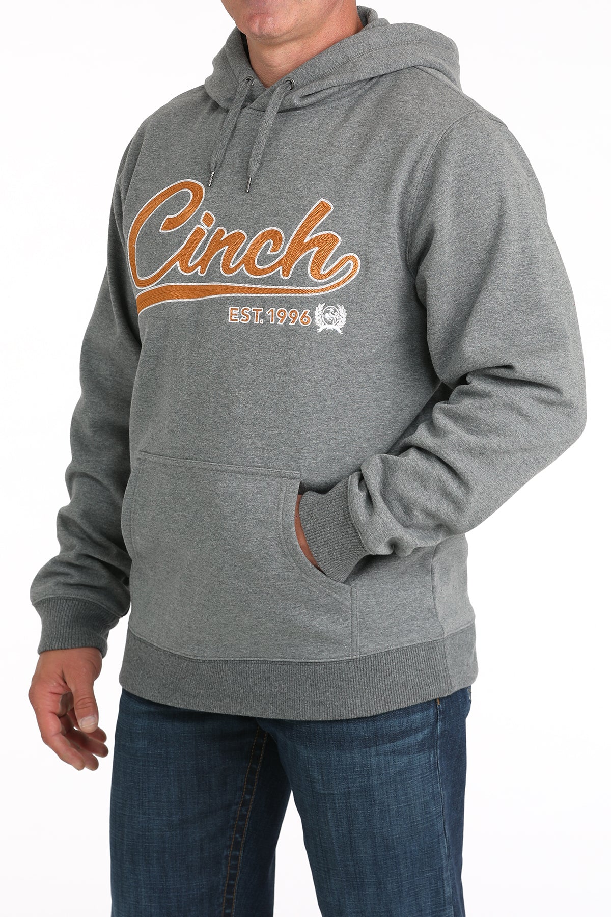 GREY CINCH WITH GOLD LERTTERING
