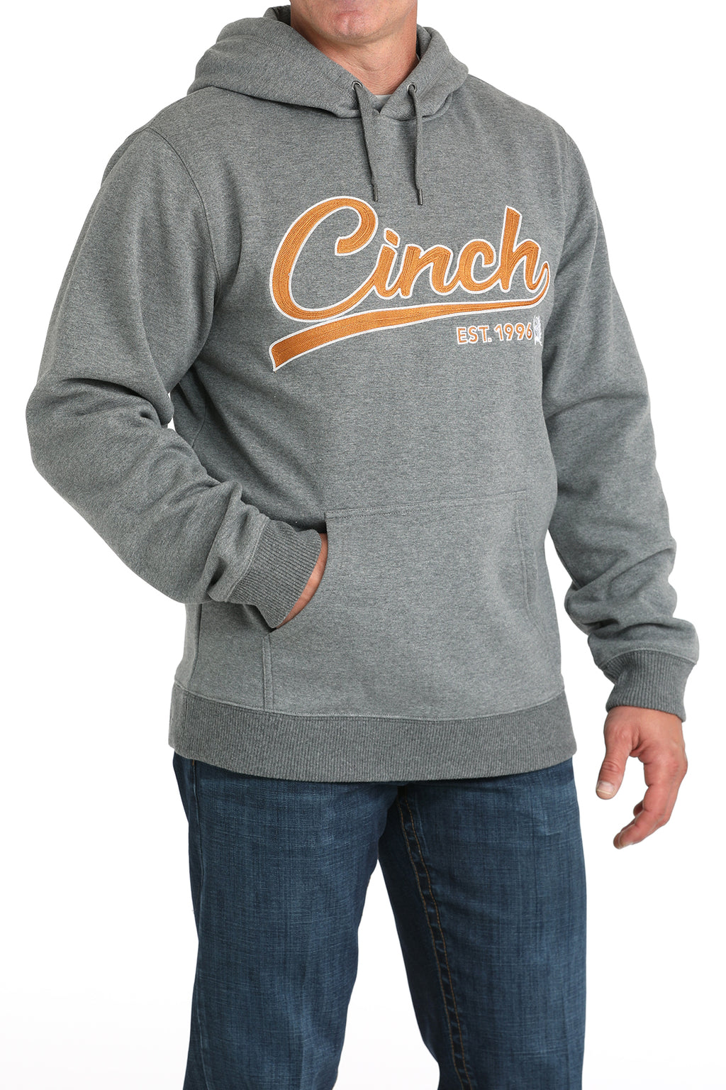 GREY CINCH WITH GOLD LERTTERING