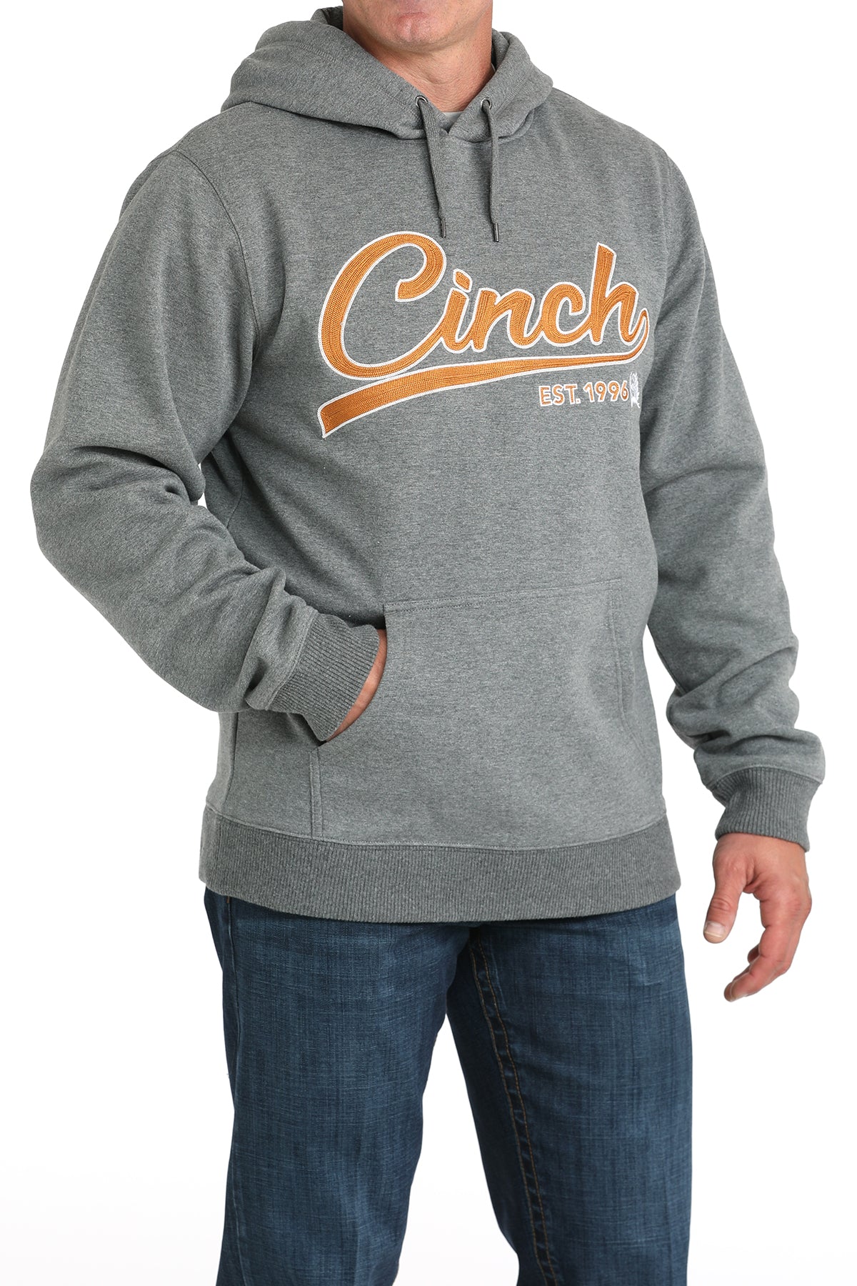 GREY CINCH WITH GOLD LERTTERING