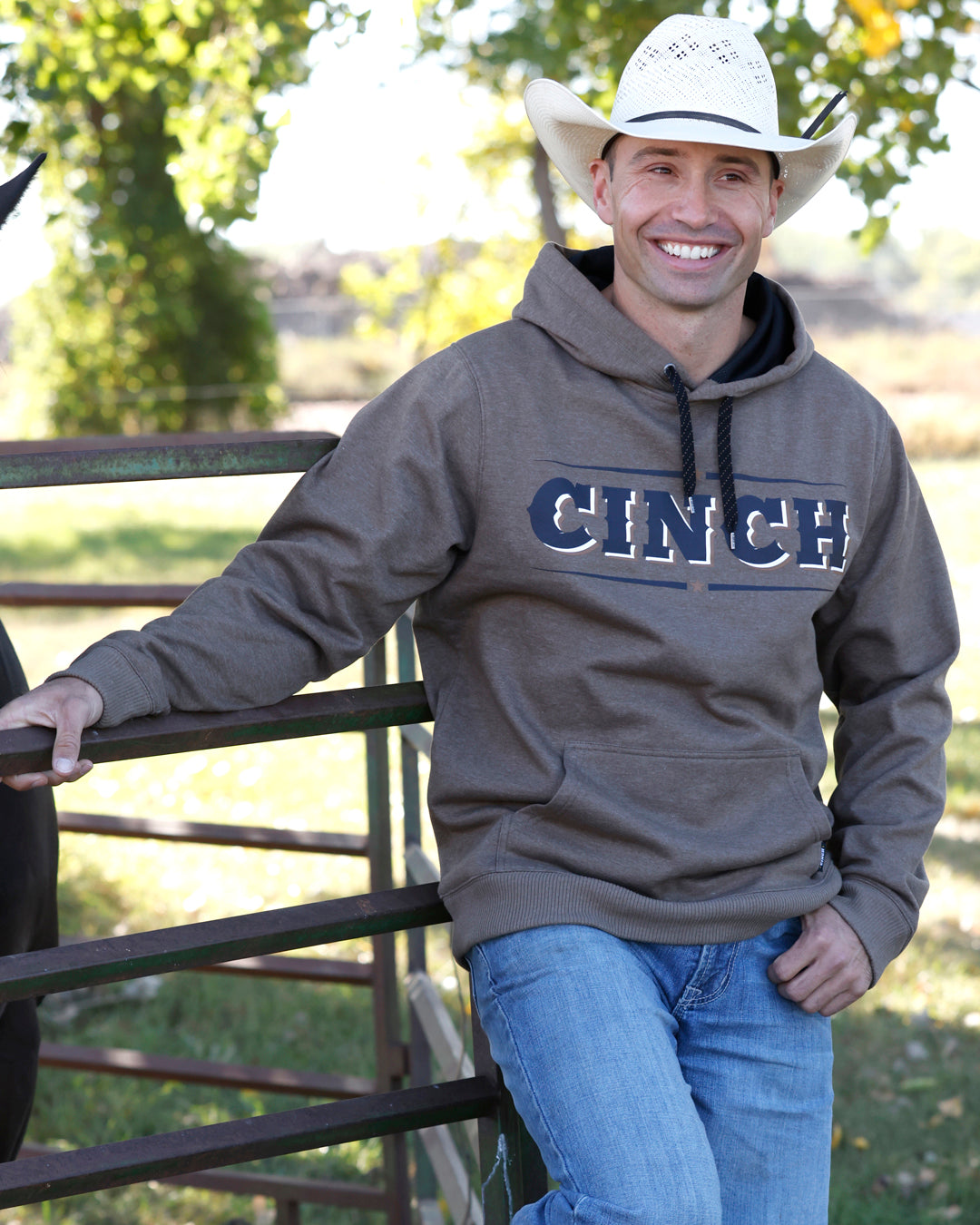 CINCH MENS BROWN  HOODIE