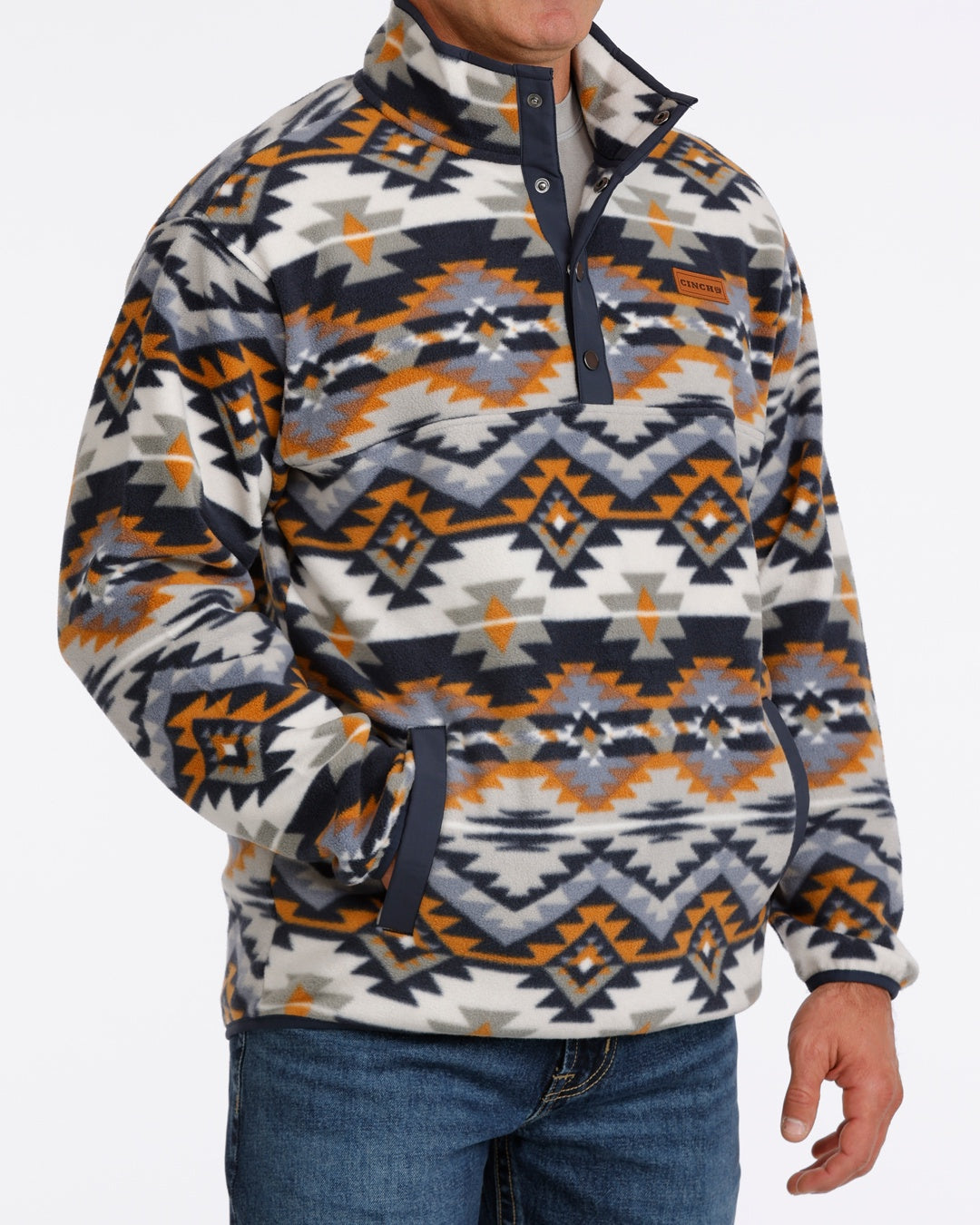 CINCH BLUE  AZTEC FLEECE PULLOVER