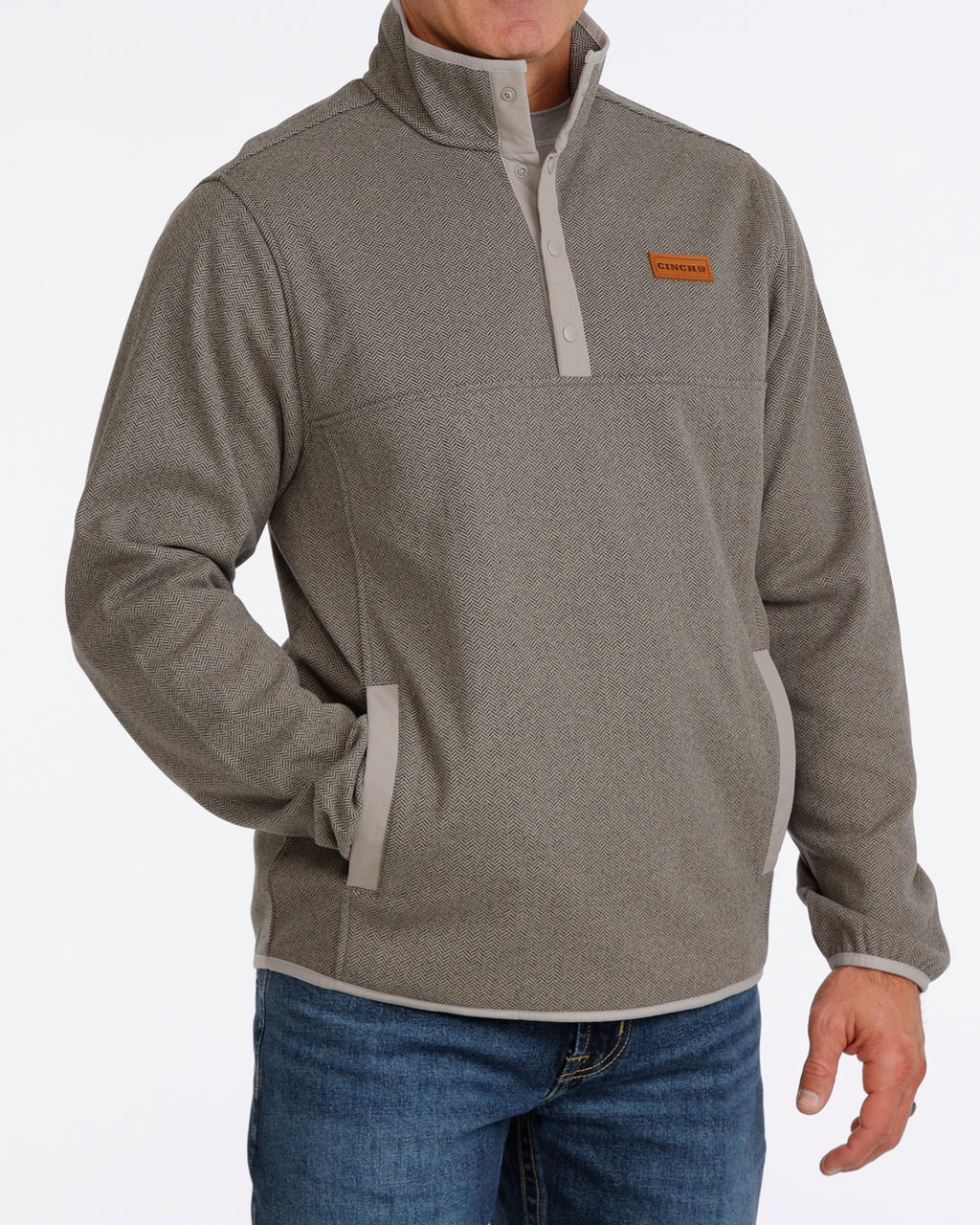 Cinch Men's Snap Harringbone  Pull Over