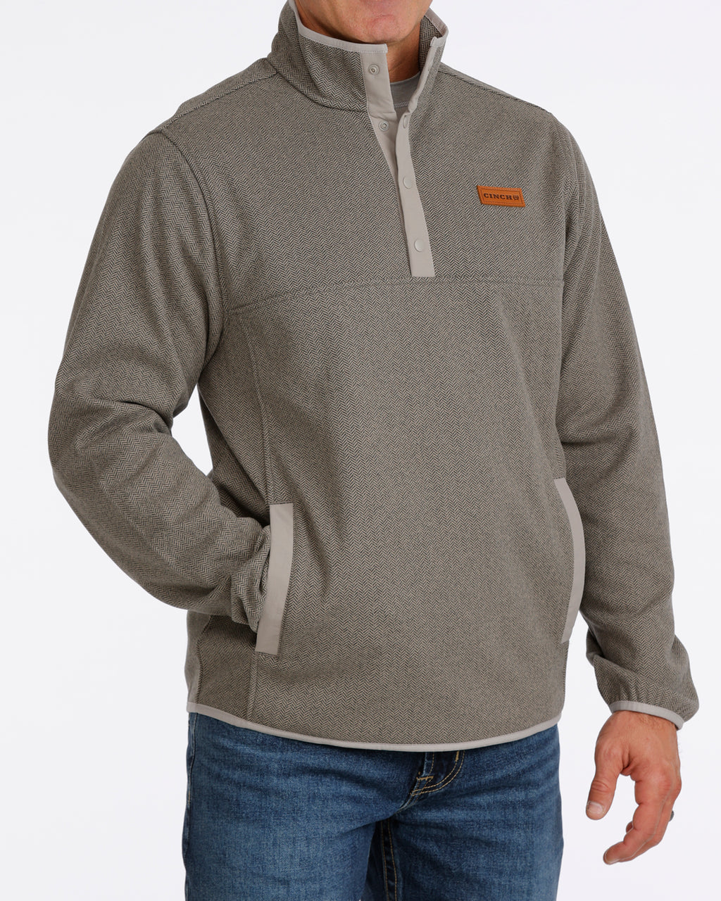 Cinch Men's Snap Harringbone  Pull Over