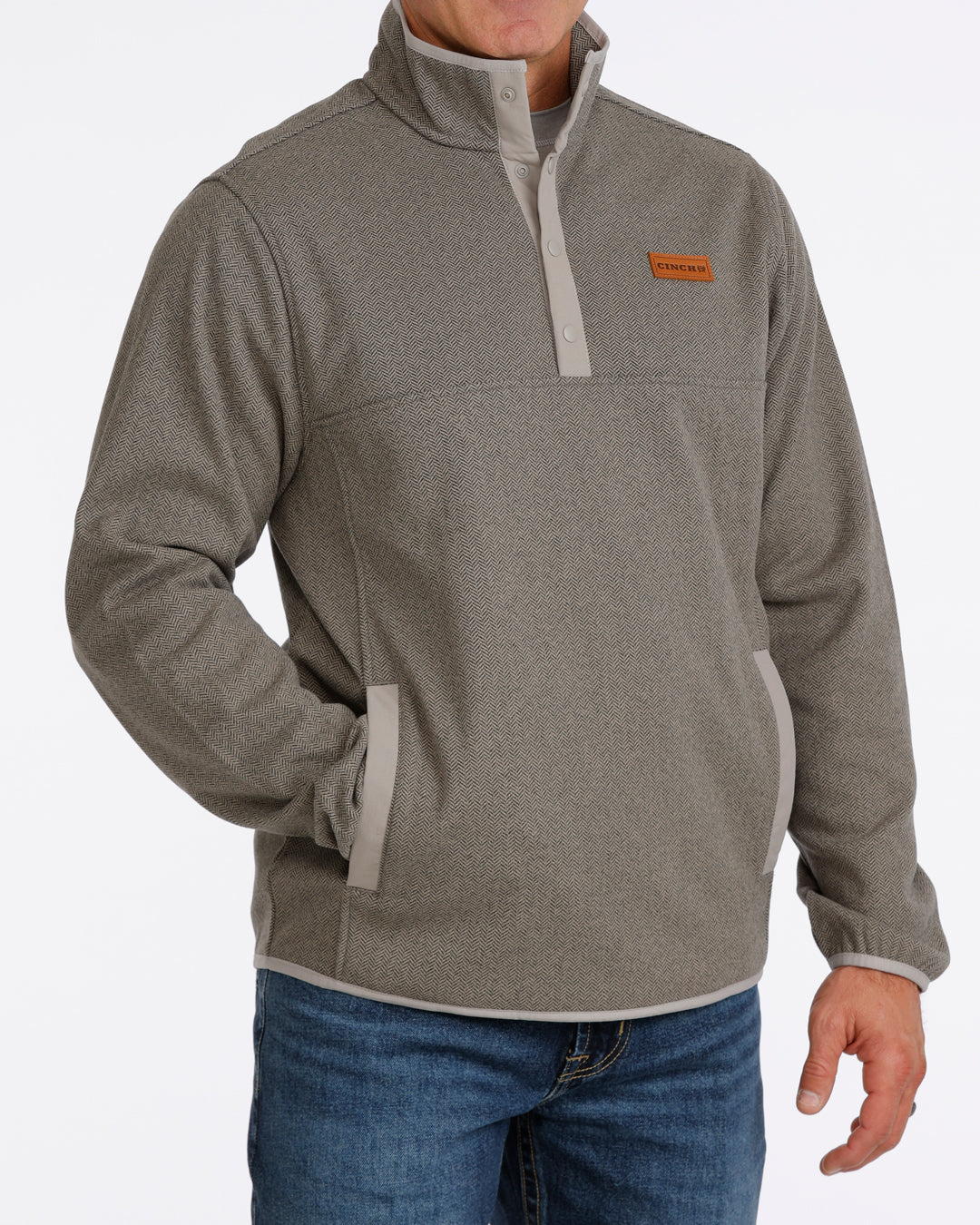 Cinch Men's Snap Harringbone  Pull Over