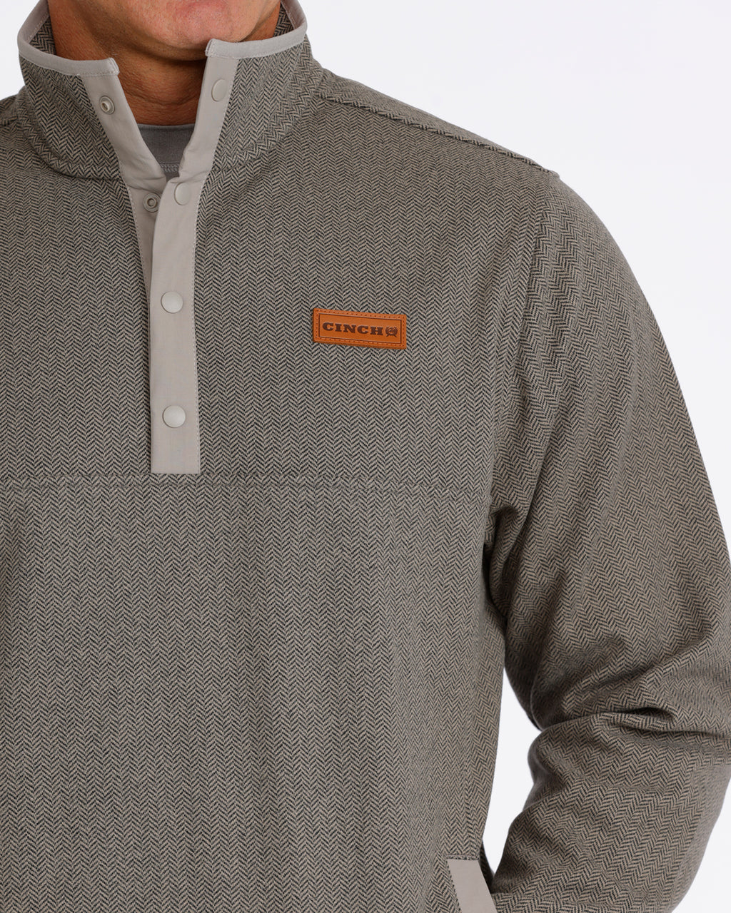 Cinch Men's Snap Harringbone  Pull Over