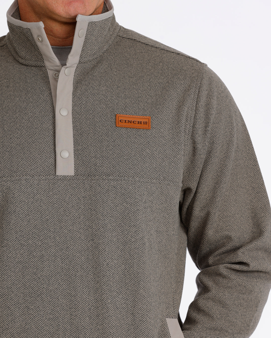 Cinch Men's Snap Harringbone  Pull Over