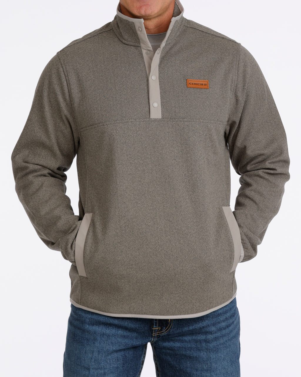 Cinch Men's Snap Harringbone  Pull Over