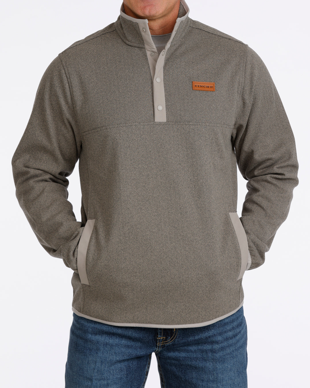 Cinch Men's Snap Harringbone  Pull Over