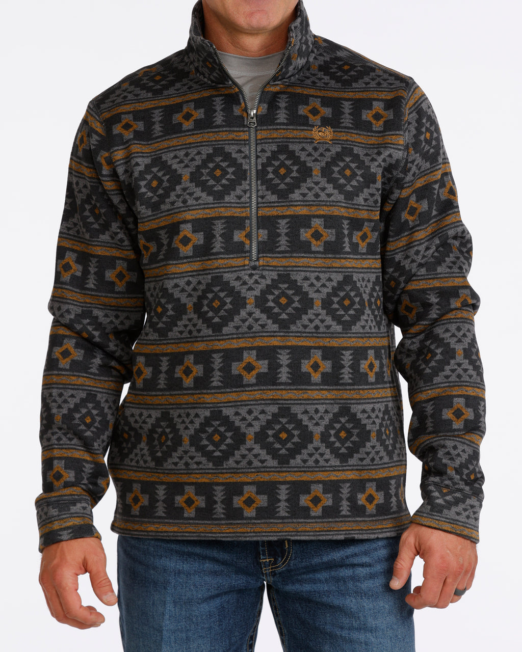 CINCH - Men's 1/2 Zip Geo Print Pullover